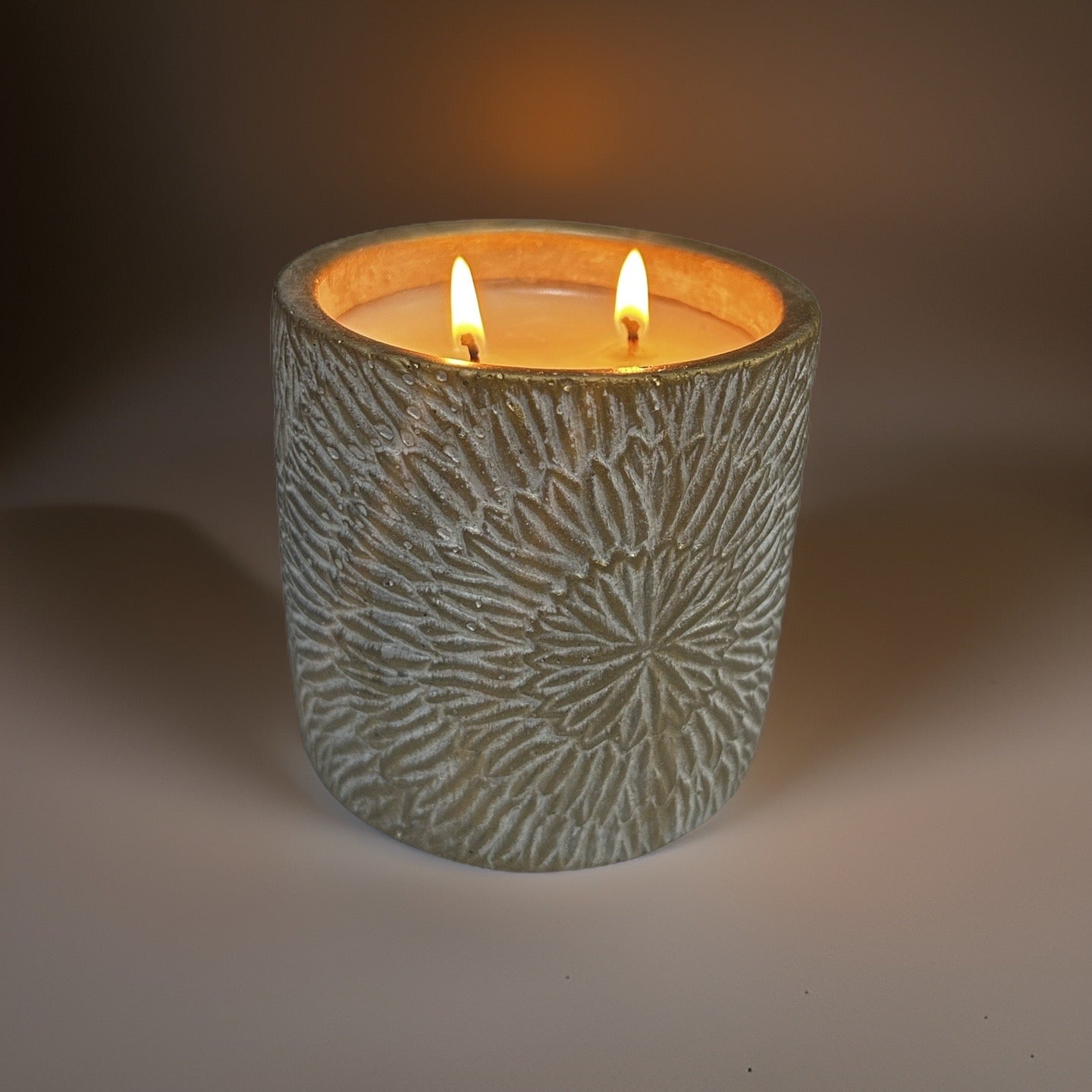 Gold Painted Ceramic Candle