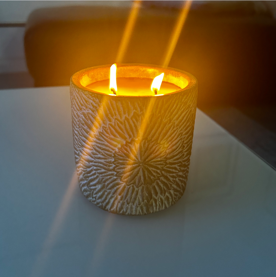 Gold Painted Ceramic Candle